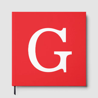 Livre D'or Monogramme de lettre initiale rouge blanc simple
