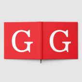 Livre D'or Monogramme de lettre initiale rouge blanc simple (Complet)