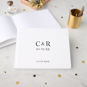 Livre D'or Monogramme de mariage initiales minimalistes moder