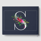 Livre D'or Monogramme initial floral de lettre S Nom Mariage (Verso)