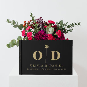 Livre D'or Monogramme mariage Élégant Moderne Minimal Personn