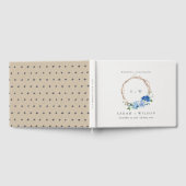 Livre D'or Monogramme Mariage en bois floral bleu vif (Complet)