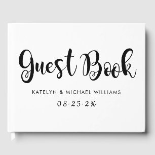 Livre D'or Monogramme Mariage manuscrit noir moderne