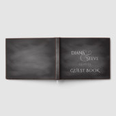 Livre D'or Monogramme Mariage rustique | Tableau noir simple (Complet)