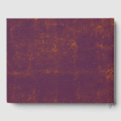 Livre D'or Monogramme Mariage Texture Violet Orange Rustique (Verso)