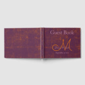 Livre D'or Monogramme Mariage Texture Violet Orange Rustique (Complet)