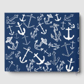 Livre D'or Monogramme marine Ancre bleue Maison de plage (Verso)