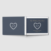 Livre D'or Monogramme Marine Bleu Blanc Or Coeur en forme de (Complet)