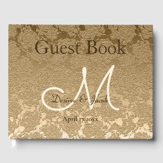 Livre D'or Monogramme Or Elégant Mariage moderne (Recto)