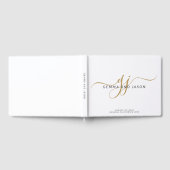 Livre D'or Monogramme Or Nom du script blanc (Complet)