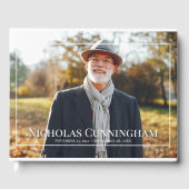 Livre D'or Monogramme Photo personnalisée sur le Mémorial à c (Recto)