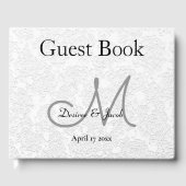 Livre D'or Monogramme simple de réception de mariage blanc gr (Recto)
