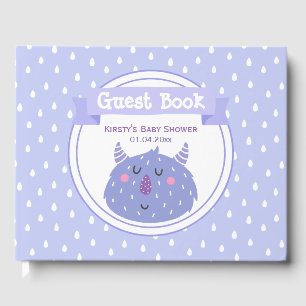 Livre D'or Monstre mou pourpre - Baby shower Lilac