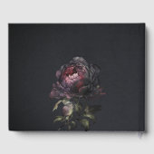 Livre D'or Moody Gothic violet foncé Mariage de pivoine noire (Verso)