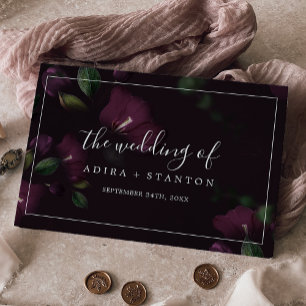 Livre D'or Moody Purple Blooms Mariage Motif noir