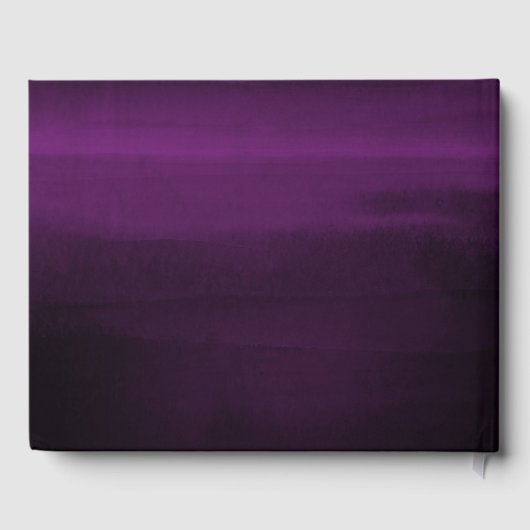 Livre D'or Moody Purple Plum Moderne Aquarelle Chic Mariage (Verso)