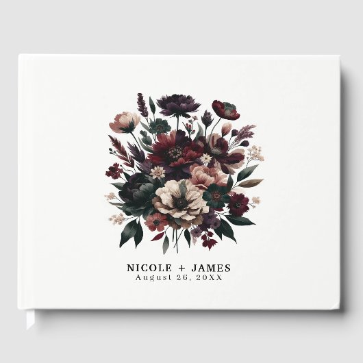 Livre D'or Moody Rustic Garden Florals Mariage bohémien (Recto)