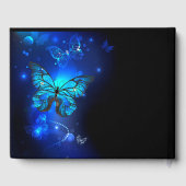 Livre D'or Morpho Butterfly in the Dark Background (Verso)