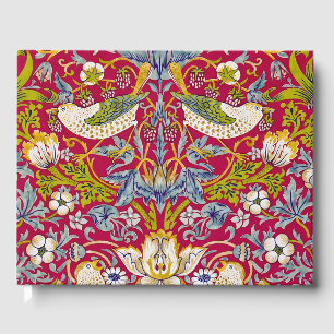 Livre D'or Morris Red Arrière - plan Strawberry Thief Motif