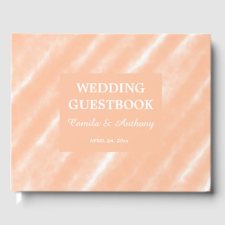 Livre D'or Motif Abstrait Aquarelle Couleur Peach Fuzz