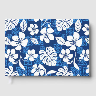 LIVRE D'OR MOTIF ALOHA FRIDAY EN BLEU