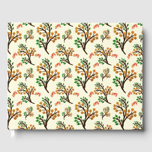 Livre D'or Motif botanique sans couture avec une branche de f