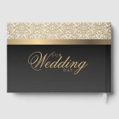 Livre D'or Motif Damassé Doré et Noir (Verso)