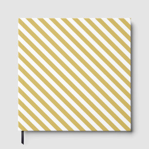 Livre D'or Motif de bandes diagonales jaunes dorées et blanch