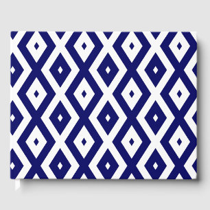 Livre D'or Motif de diamants bleu et blanc de la marine