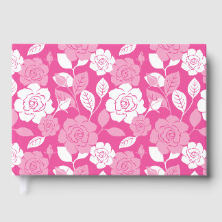 LIVRE D'OR MOTIF DE ROSE EN ROSE