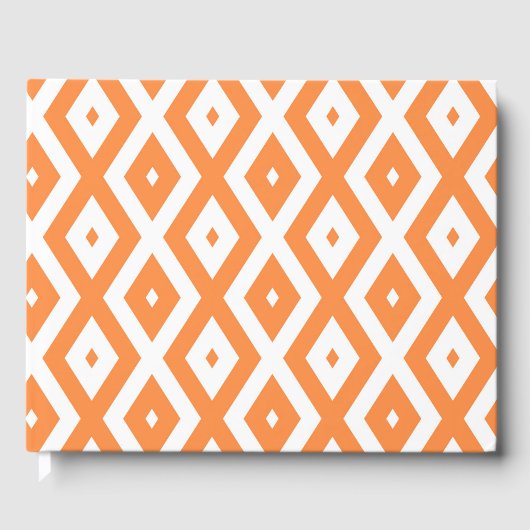 Livre D'or Motif diamant orange et blanc (Recto)