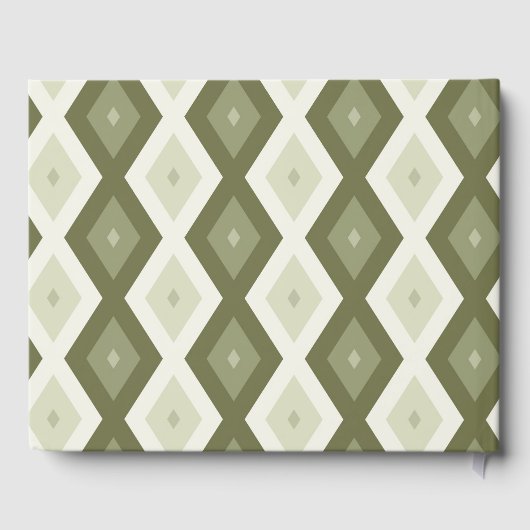 Livre D'or Motif diamant vert olive (Verso)