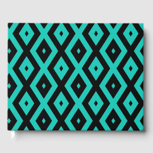 Livre D'or Motif en diamant noir et turquoise