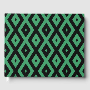 Livre D'or Motif en diamant vert et noir