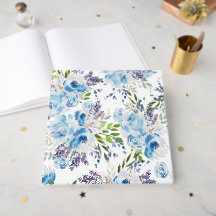 Motif floral sans couture à l'aquarelle bleue