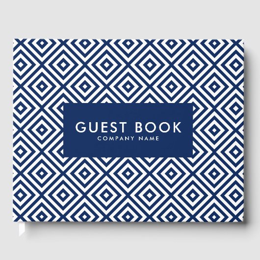 Livre D'or Motif géométrique bleu et blanc (Recto)