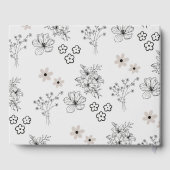 Livre D'or Motif gris noir rétro Y2K Hippie Fleur Mariage (Verso)