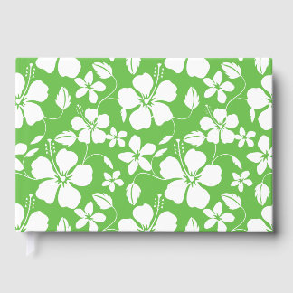 LIVRE D'OR MOTIF HULA HAWAIEN (HIBISCUS) EN CITRON