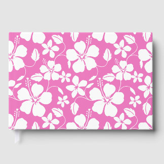 LIVRE D'OR MOTIF HULA HAWAIEN (HIBISCUS) EN ROSE