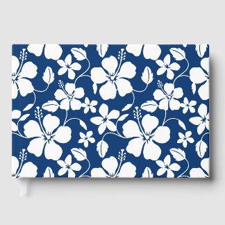 LIVRE D'OR MOTIF HULAÏEN (HIBISCUS) EN NAVY