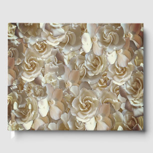 Livre D'or Motif Rose d'Ivoire – Art Floral Élégant