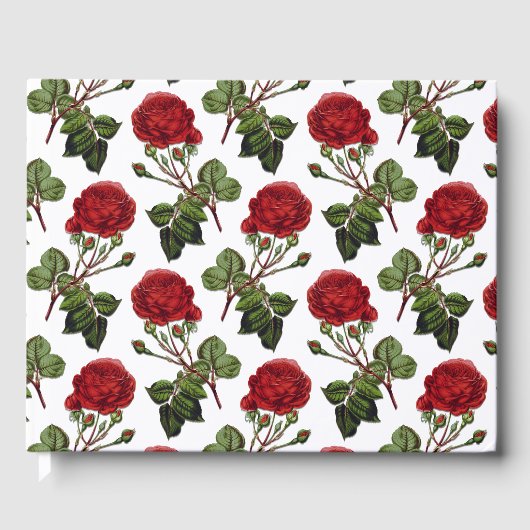 Livre D'or Motif Rose Red Long Stem (Recto)