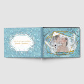 Livre D'or Motif soyeux bleu mélangé avec éclat blanc (Complet)