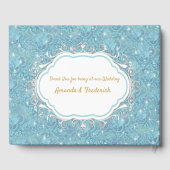 Livre D'or Motif soyeux bleu mélangé avec éclat blanc (Verso)