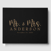 Livre D'or MR. & MRS. Gold Script Typographie Moderne Minimal (Recto)