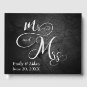 Livre D'or Mr. & Mrs. Wedding Black Slate Stone (Recto)
