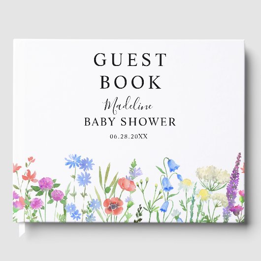 Livre D'or Multihued Wildflower Baby Shower Celebration (Recto)