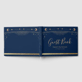 Livre D'or Mysic Blue Gold Sun Moon Stars Mariage (Complet)