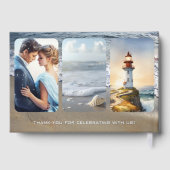 Livre D'or Nautical Beach Wedding Photo Guest Book (Verso)