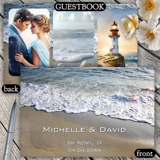 Livre D'or Nautical Beach Wedding Photo Guest Book